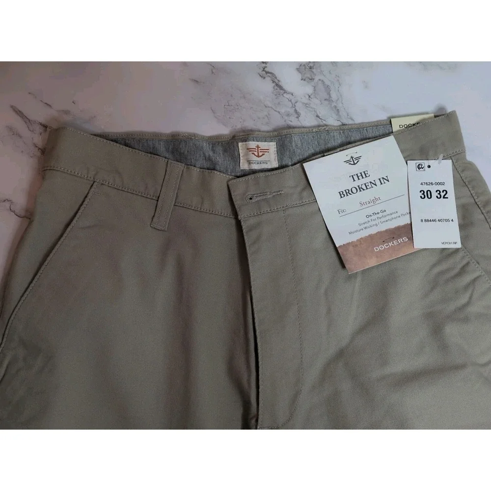 Dockers Men's Go Airweave‎ 5-Pockets Straight Fit Pants  Khaki 30x32 New